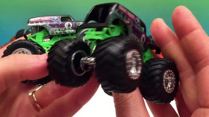 3 MONSTER JAM Travel Treads Haulers Grave Digger Monster Mutt El Toro Loco