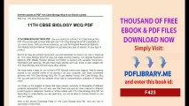 [Download] 11th Cbse Biology Mcq PDF
