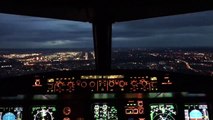 Airbus A320 Night Landing at London Heathrow | Cockpit View