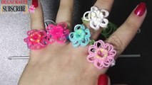 HOW TO MAKE FLOWERS WITH HOOK ONLY!. WITHOUT RAINBOW LOOM. FLOWER RING