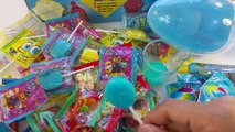 A lot of Lollipops A lot of Candy Paw Patrol Pops SpongeBob Pops in Surprise Eggs