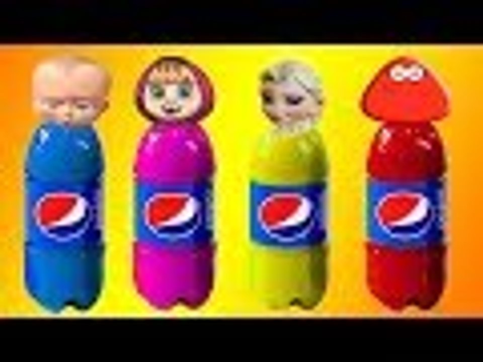 Pepsi Botella Mal Jefes - Frozen Elsa Jefe Bebé Masha Pou Aprender Los Colores Familia Rimas