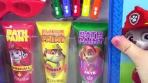 PAW PATROL Bath Time Fingerpaint Activity, Learn Colors, Bubbles, Pups, Toy Surprise / TUYC