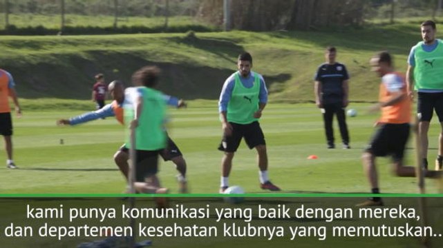 SEPAKBOLA: FIFA World Cup: Tabarez Tenang Tanggapi Perihal Kebugaran Suarez