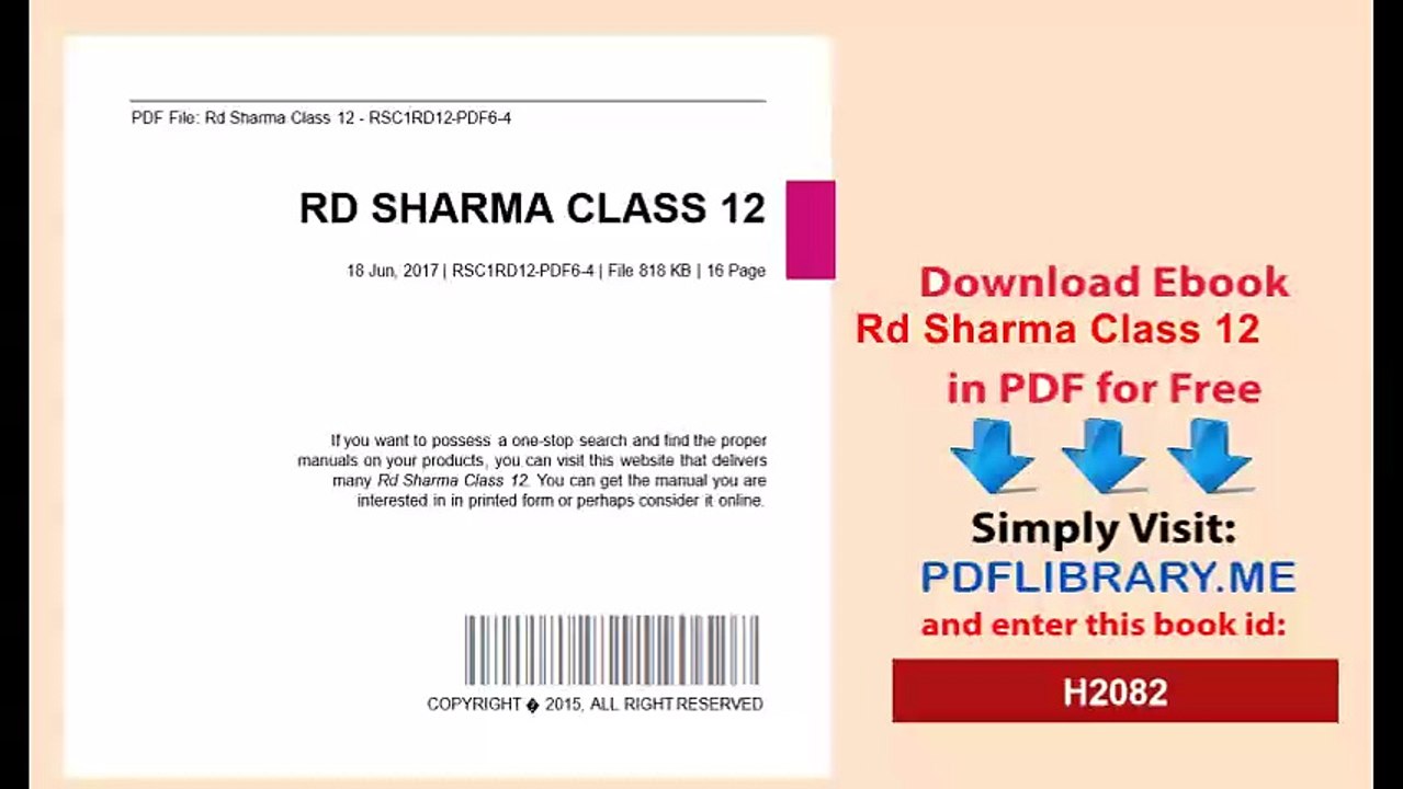 Rd Sharma Class 12