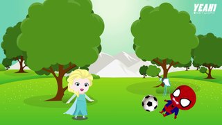 Elsa & Spiderman play ball