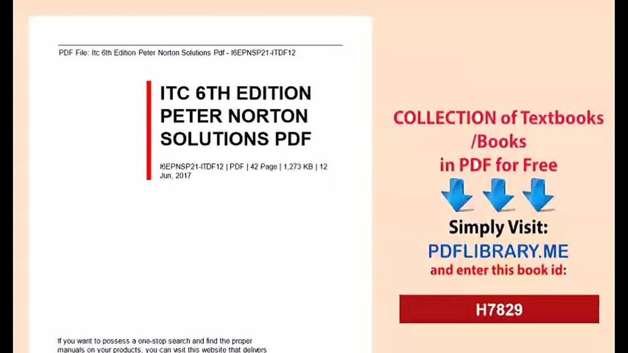 Itc 6th Edition Peter Norton Solutions Pdf