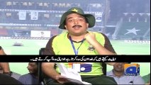 Dummy of javedmiandad interviewing Danny Morrison and grant Elliott