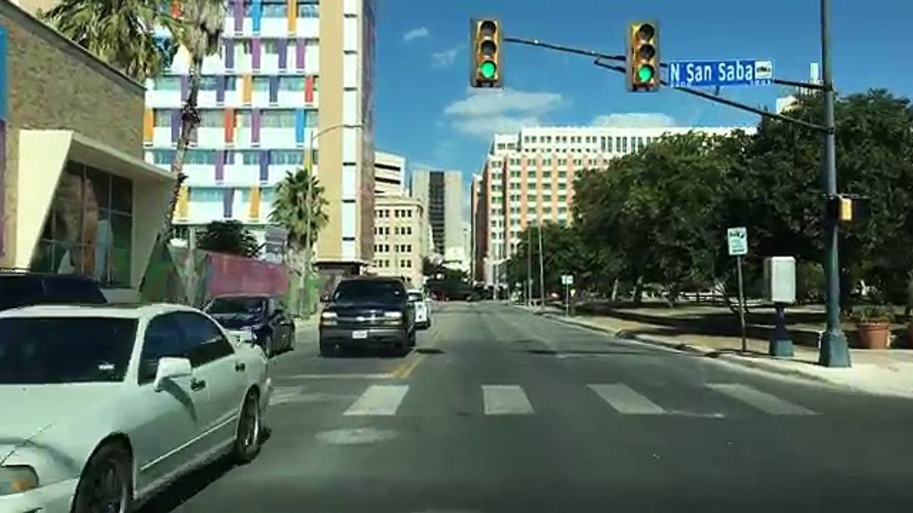 Driving Downtown - San Antonio Texas USA