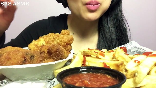 ASMR Deep Fried Oysters FISH + CHIPS (EATING SOUNDS) NO TALKING | SAS-ASMR