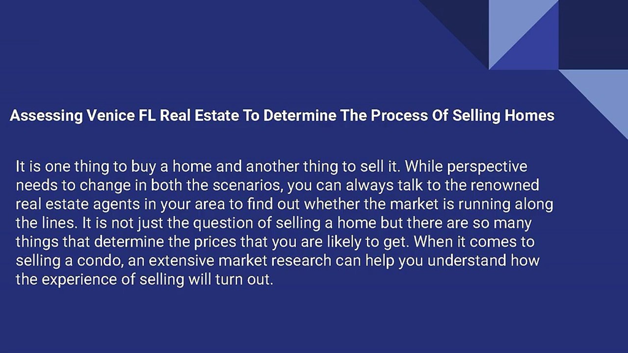 Assessing Venice FL Real Estate To Determine The Process Of Selling Homes