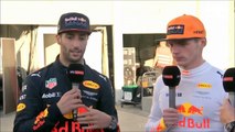Daniel Ricciardo and Max Verstappen post race interview Japanese GP 2017