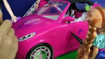 Elsa and Anna toddlers DRAW on Barbies NEW Car! Does Barbie allow them? They draw cute things