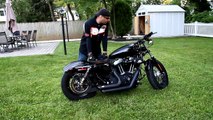 Harley Davidson Sportster 48 with 4.5 gallon gas tank and drag bars