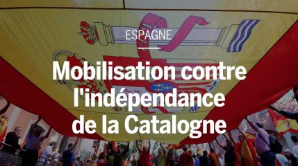 Barcelone : mobilisation rouge et jaune contre l’indépendance de la Catalogne