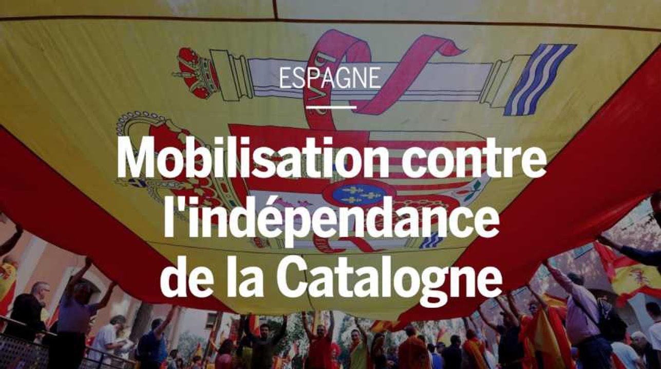 Barcelone : mobilisation rouge et jaune contre l’indépendance de la Catalogne