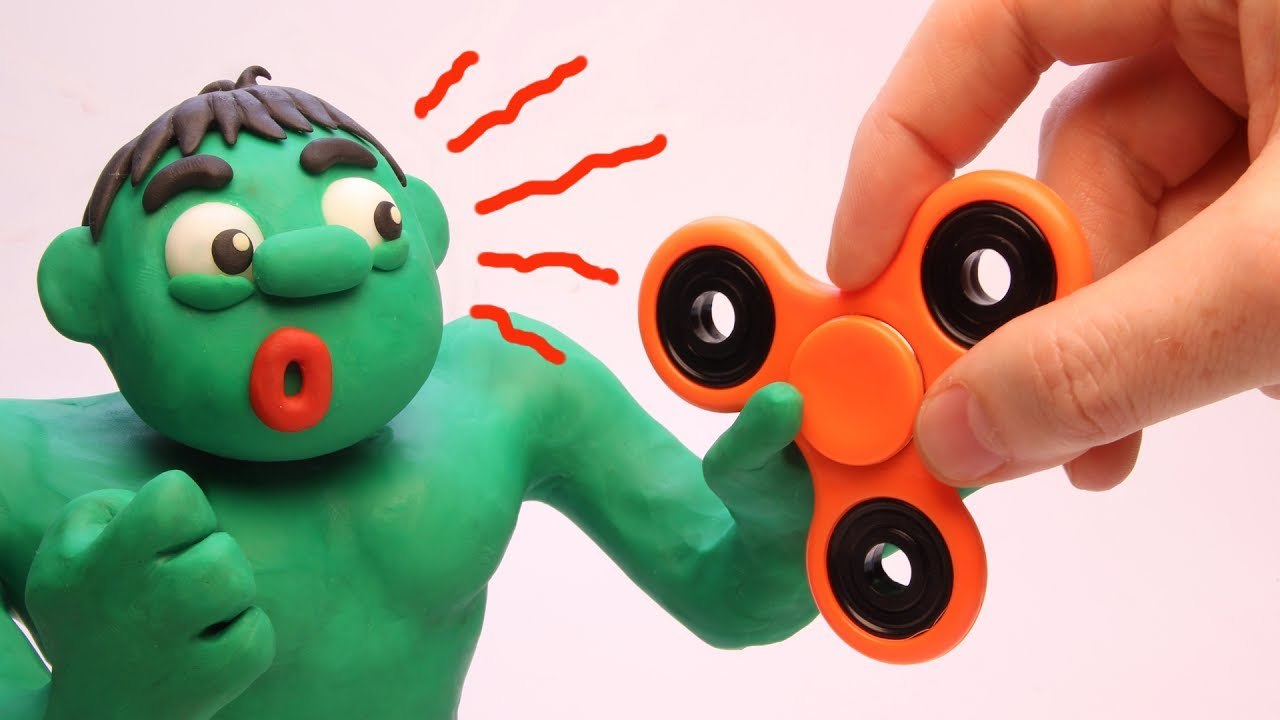 Bad HULK steals Fidget Spinner Play Doh Superheroes in Real Life Stop ...