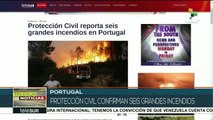 Registran seis incendios forestales en Portugal