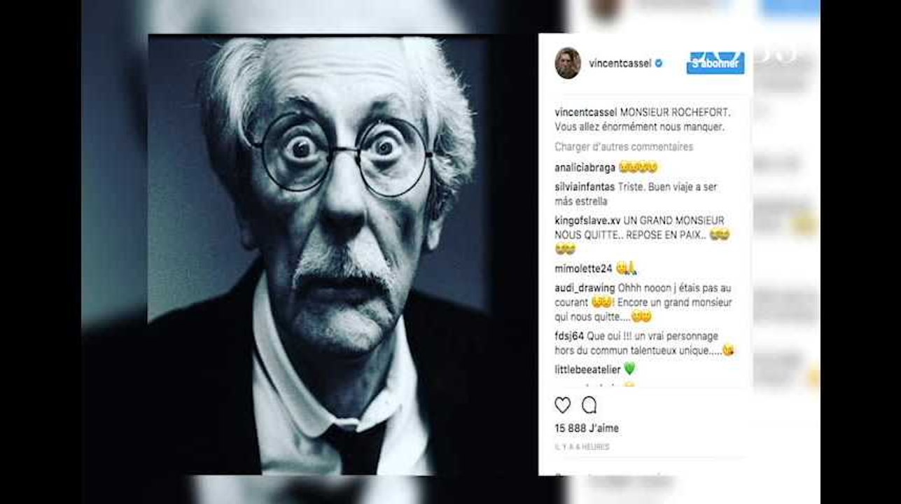 "Vous allez énormément nous manquer" : Dujardin, Cassel, Devos, Halliday réagissent à la mort de Jean Rochefort