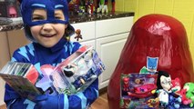 BIGGEST PJ MASKS SURPRISE EGG TOYS EVER Giant Disney Junior Eggs Toy Surprises CatBoy IRL Slide