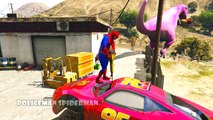 Lightning McQUEEN in Trouble! Spiderman & Tow Truck Rescue Team! Cars For Kids Nursery Rhymes Songs