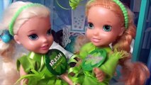 Toddlers Anna and Elsa Celebrate St Patricks Day Leprechaun Gems Pinching and Parades Toys In Action