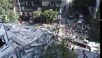 Este drone por las calles de México no sólo devela el triste desplome de los edificios sino también la solidaridad de la gente