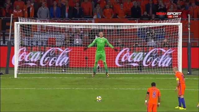 1-0 Arjen Robben Penalty Goal FIFA WC Qualification UEFA Group A - 10.10.2017 Holland 1-0 Sweden