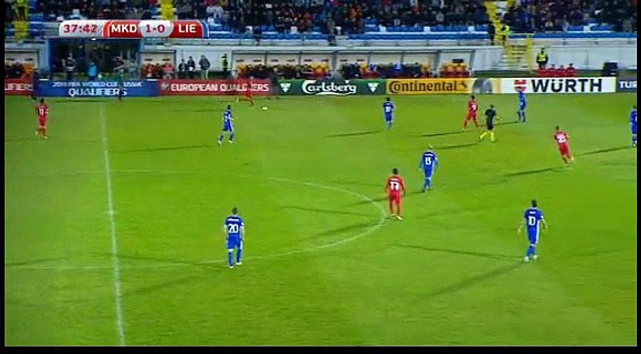 FYR Macedonia 2 - 0  Liechtenstein  08/10/2017 Aleksandar Trajkovski  Super Goal 38' World Cup Qualif HD Full Screen .