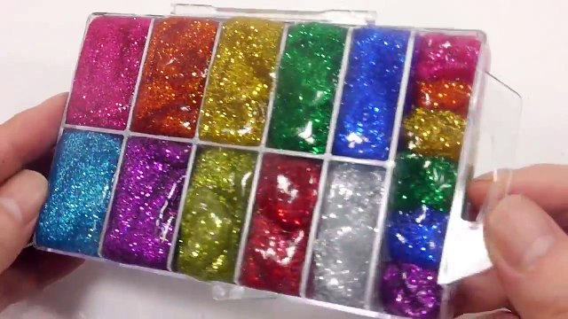 DIY How To Make Rainbow Colors Glitter Case Clay Slime Learn Colors Clay Surprise Egg Slime Toys