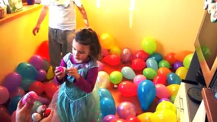 Giant Balloon POP: Elsa vs Iron Man surprise egg and balloons popping challenge
