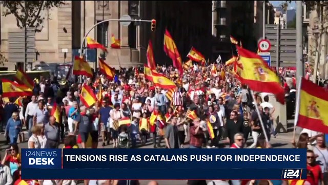 i24NEWS DESK | Tensions rise as Catalans push for independence | Monday, October 9th 2017