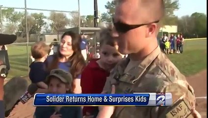 Soldier Surprises Kids After Completing Second Tour In Afghanistan