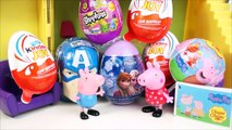 PIG GEORGE E PEPPA PIG Abrindo Ovos Surpresa Kinder Joy Shopkins Frozen Peppa Capitão América Toys