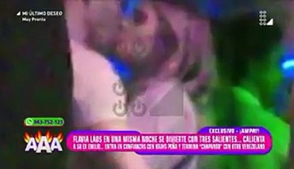 Flavia Laos es ampayada besándose con dos hombres en una discoteca