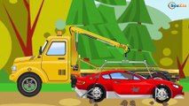 The Blue Police Car & Racing Car Сhase - The Big Race in the City of Cars Cartoons for Children