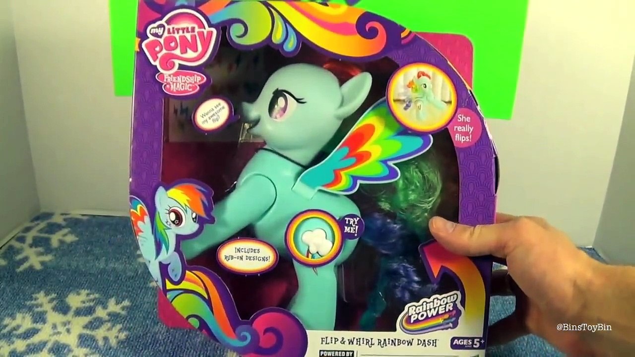 My Little Pony Flip & Whirl RAINBOW DASH Talking Toy Review! New for new! by Bins Toy Bin