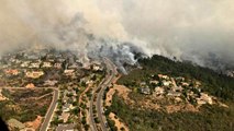 Wildfires sweep through California's wine region