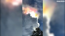 Stunning 'fire rainbow' filmed glowing in the sky