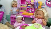 Las muñecas bebés Lucía y Sofía van al restaurante de juguetes Nenuco