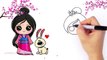 How to Draw Chibi Mulan step by step Cute Disney Princess