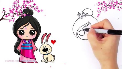 How to Draw Chibi Mulan step by step Cute Disney Princess