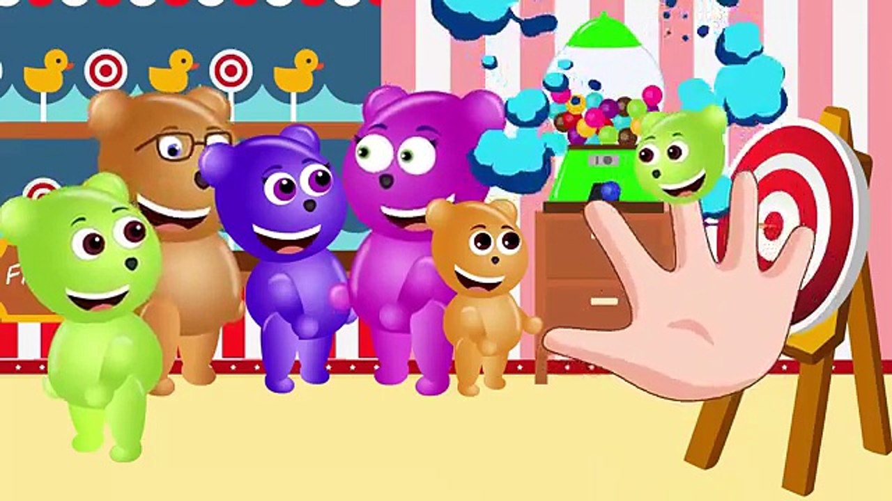 Mega Gummy Bear Giant Gumball finger family song for kids