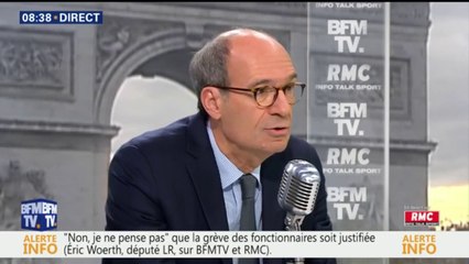 Pour Éric Woerth, "on doit continuer à baisser les effectifs" de fonctionnaires