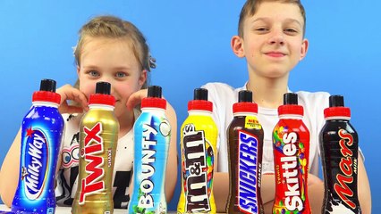ЧЕЛЛЕНДЖ КОКТЕЙЛЬ ПРОТИВ ШОКОЛАДА! Редкие вкусы Сникерс, Баунти, Скитлс, M&Ms, Марс, Milky Way