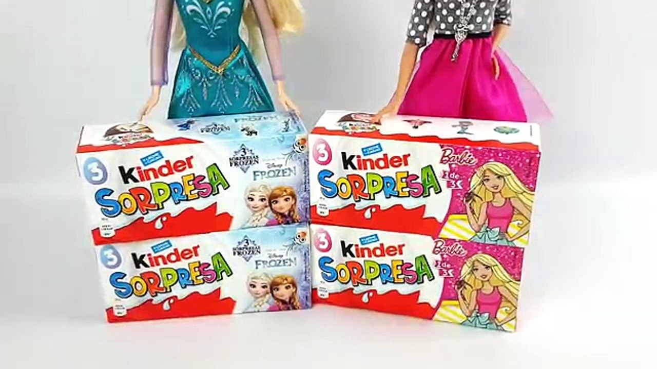 Frozen VS. Barbie ☆ Huevos Kinder Sorpresa En Español Con Juguetes De ...