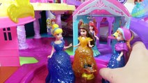 New Magiclip Disney Glitter Glider Castle Little Kingdom Playset 4 Princesas dolls