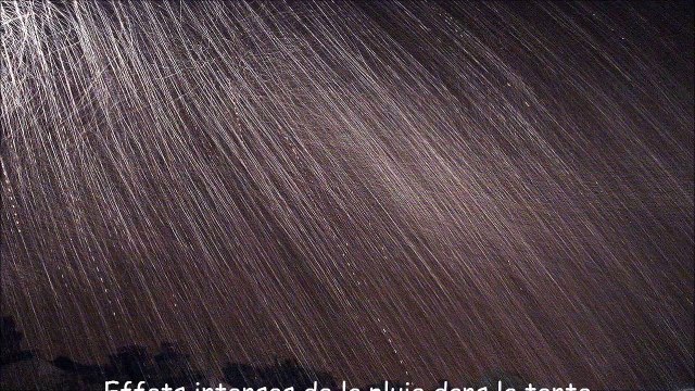 Effets intenses de la pluie dans la tente