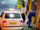 Arab cab driver refuses to pay for gas and attack refueler