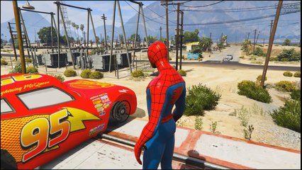 McQueen Spiderman and Mater Tow Truck - Destructive Train Video Cars for kids - Nursery Rhymes Songs